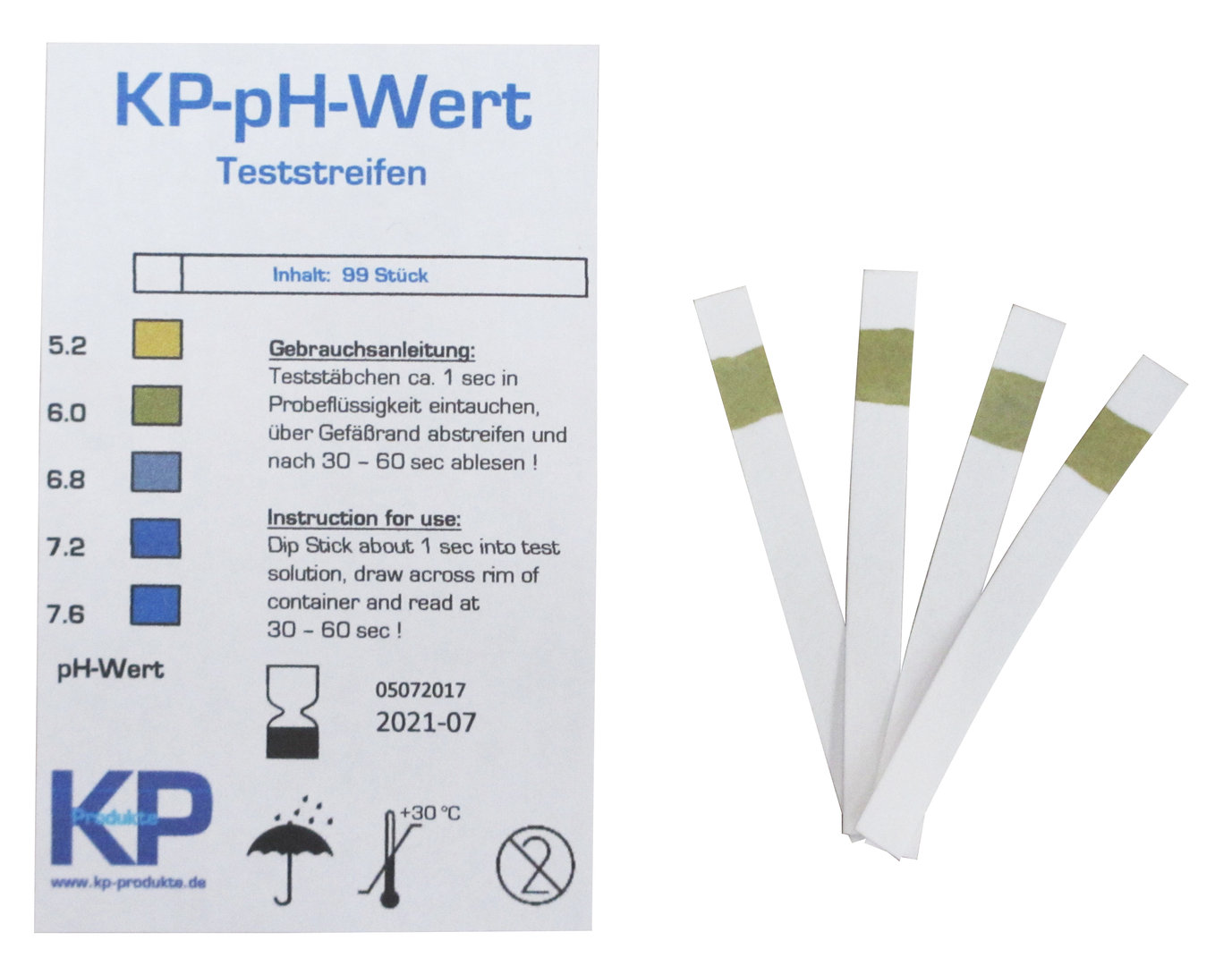 KP-Teststreifen pH-Wert